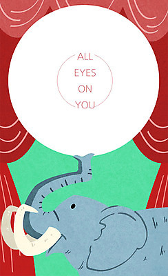 PSD 시선 일러스트 공 코끼리 프레임 사람없음 커튼 서커스 주목 프레임일러스트 국내일러스트 포유류 파일형식