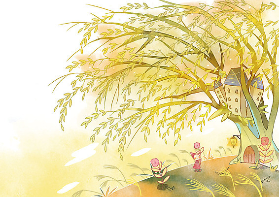 PSD 나무 꽃 백그라운드 가로등 일러스트 주택 요정 사람없음 판타지 가을풍경 가을 가을배경 국내일러스트 식물 계절 공공시설 상상 풍경 건물 파일형식 가을_계절