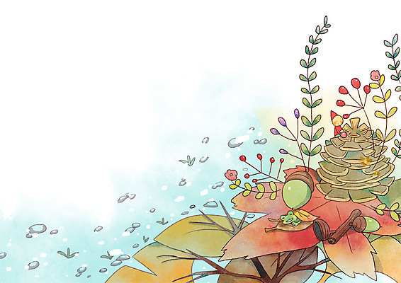 PSD 나무 백그라운드 일러스트 요정 개구리 사람없음 판타지 가을풍경 가을 풀잎 도토리 솔방울 가을배경 국내일러스트 식물 계절 잎 상상 양서류 풍경 견과류 풀_식물 파일형식 가을_계절