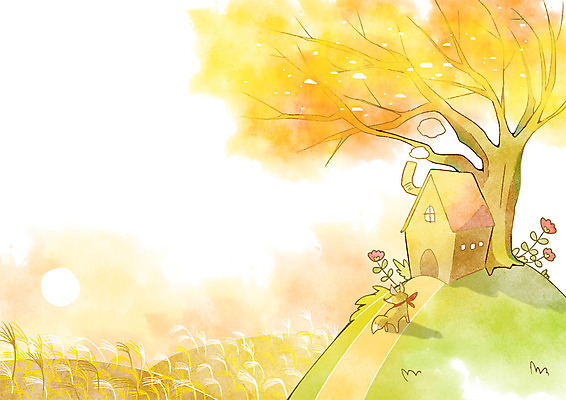 PSD 나무 길 백그라운드 일러스트 주택 갈대 사람없음 판타지 태양 가을풍경 가을 언덕 여우 가을배경 국내일러스트 자연요소 식물 계절 포유류 상상 풍경 건물 파일형식 가을_계절