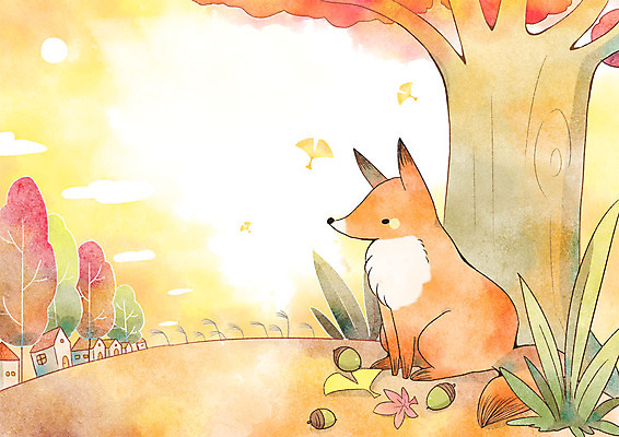 PSD 나무 백그라운드 일러스트 주택 사람없음 판타지 마을 가을풍경 가을 풀잎 은행잎 여우 도토리 가을배경 국내일러스트 식물 계절 잎 포유류 상상 풍경 건물 견과류 풀_식물 파일형식 가을_계절