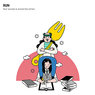 학생 여자 남자 교복 포크 일러스트 청소년 성인 두명 책 수능 국내일러스트 AI파일 식기 옷 사람 시험 파일형식 벡터