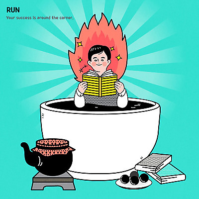 학생 남자 교복 일러스트 청소년 한명 책 수능 한약재 한약 총명탕 국내일러스트 AI파일 1 옷 사람 약 시험 약재 파일형식 벡터