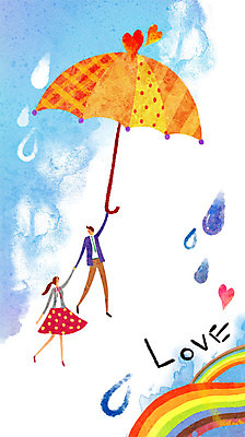 PSD 커플 여자 남자 백그라운드 무지개 일러스트 우산 사랑 성인 두명 하트 비 빗방울 국내일러스트 자연요소 모양 감정 관계 날씨 사람 비_날씨 파일형식