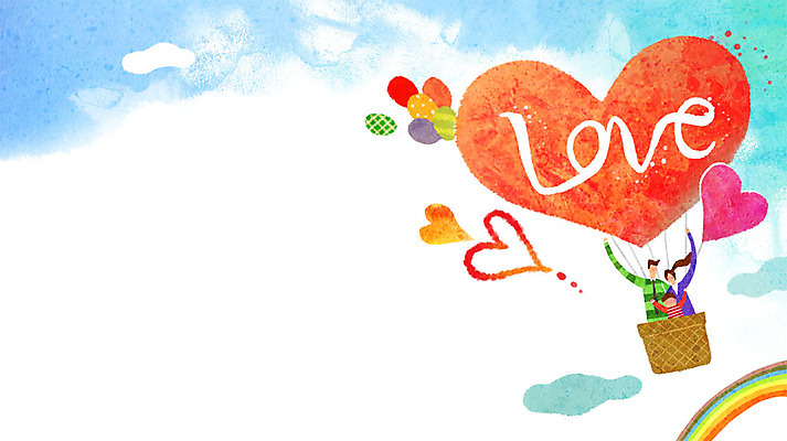 PSD 여자 남자 어린이 백그라운드 무지개 일러스트 사랑 성인 세명 열기구 하트 풍선 국내일러스트 자연요소 모양 감정 항공교통 사람 파일형식