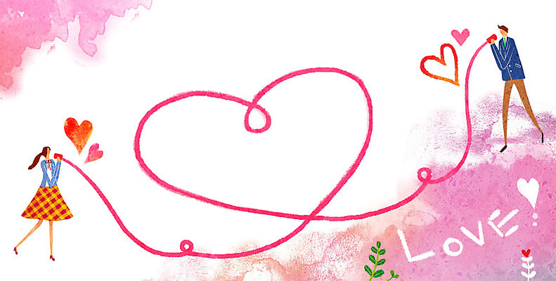 PSD 커플 여자 남자 백그라운드 일러스트 사랑 성인 하트 실전화기 실전화놀이 국내일러스트 모양 감정 관계 놀이 사람 파일형식