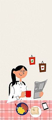 PSD 여자 액자 일러스트 실내 한명 성인 비즈니스라이프 스마트폰 소시지 신문 신문읽기 아침식사 커피잔 토스트 스크램블 안식처 혼족 국내일러스트 1 라이프스타일 커피 빵 휴식 잔 사람 내부 간행물 핸드폰 스마트기기 식사 가공식품 뉴스 계란요리 읽기 싱글라이프 파일형식