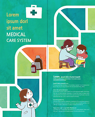 PSD 템플릿 편집 표지디자인 북디자인 출판디자인 여자 내지 어린이 리플렛 2단접지 북커버 의학 청진기 병원 팜플렛 성인 세명 진료 환자 의사 구급상자 약병 울음 약봉지 이미지템플릿 의료기기 표정 사람 약 의료진 의료용품 병_담는 파일형식