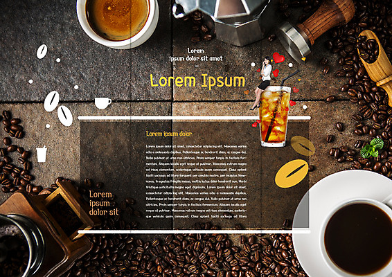 PSD 템플릿 편집 표지디자인 북디자인 출판디자인 여자 내지 커피 음식 리플렛 북커버 3단접지 빨대 한명 앉기 팜플렛 20대 성인 한국인 원두 커피잔 아이스커피 핸드밀 이미지템플릿 1 음료 모션 잔 사람 동양인 청년 커피용품 파일형식