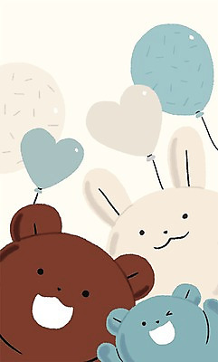 PSD 동물 백그라운드 일러스트 곰 사람없음 토끼 풍선 국내일러스트 포유류 반려동물 파일형식