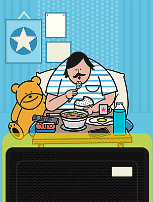 PSD 남자 일러스트 밥 집안 실내 한명 성인 스마트폰 텔레비전 식사 곰인형 리모컨 물병 티비시청 안식처 혼족 국내일러스트 1 음식 인형 휴식 사람 내부 전자제품 핸드폰 스마트기기 물통 싱글라이프 시청_보고들음 파일형식