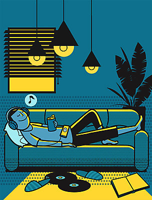 PSD 남자 화분 쿠션 일러스트 창문 집안 조명 슬리퍼 실내 한명 성인 책 스마트폰 소파 헤드셋 음악감상 블라인드 캔 안식처 국내일러스트 1 음향기기 신발 의자 휴식 사람 내부 핸드폰 스마트기기 헤드폰 감상 커튼 파일형식