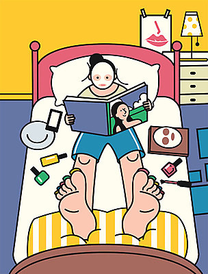 PSD 여자 일러스트 집안 실내 한명 성인 스마트폰 뷰티 침대 스탠드 잡지 매니큐어 마스크팩 안식처 페디큐어 국내일러스트 1 가구 휴식 조명 사람 내부 간행물 핸드폰 스마트기기 화장품 팩 파일형식