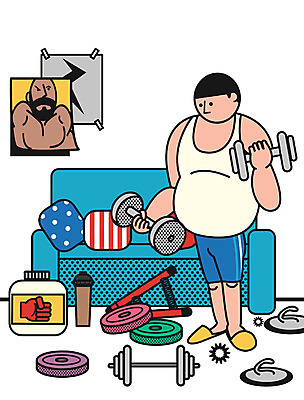 PSD 남자 쿠션 일러스트 집안 실내 한명 성인 소파 운동 운동기구 아령 복부비만 안식처 레이어드홈 국내일러스트 1 의자 휴식 건강 사람 내부 헬스 비만 파일형식