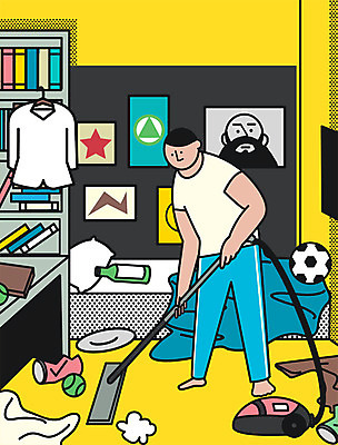 PSD 접시 남자 일러스트 축구공 공 집안 실내 한명 성인 침대 캔 옷걸이 청소 책상 청소기 안식처 국내일러스트 1 식기 가구 축구용품 휴식 사람 내부 전자제품 청소도구 파일형식