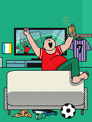 PSD 남자 일러스트 축구공 응원 술병 집안 실내 한명 성인 소파 텔레비전 캔 축구경기 안식처 피자조각 국내일러스트 1 조각 의자 공 축구용품 병_용기 휴식 주류 피자 사람 경기 내부 전자제품 축구 파일형식