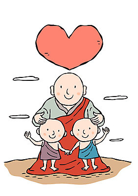 전신 남자 어린이 불교 일러스트 사랑 서기 성인 세명 하트 승려 동자승 국내일러스트 AI파일 모양 감정 종교 모션 사람 성직자 파일형식 벡터