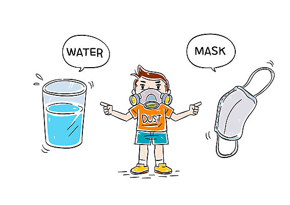 전신 남자 일러스트 마스크 한명 서기 성인 물 환경 물컵 방독면 미세먼지 국내일러스트 AI파일 자연요소 1 모션 사람 컵 먼지 파일형식 벡터