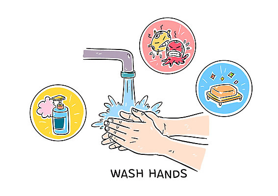 손 일러스트 의학 신체부위 비누 손씻기 박테리아 코로나바이러스 국내일러스트 AI파일 사람 위생용품 바이러스 씻기 파일형식 벡터