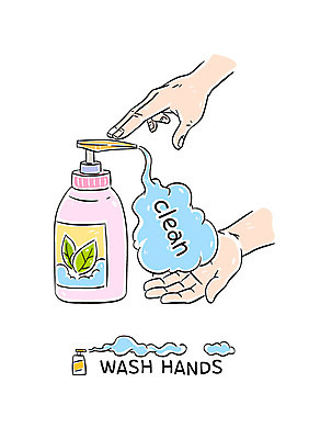 손 일러스트 의학 신체부위 청결 거품 위생 손씻기 손세정제 코로나바이러스 국내일러스트 AI파일 사람 바이러스 씻기 세정제 파일형식 벡터