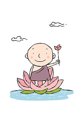 전신 남자 불교 일러스트 연꽃 한명 서기 성인 승려 국내일러스트 AI파일 1 꽃 종교 모션 사람 성직자 파일형식 벡터