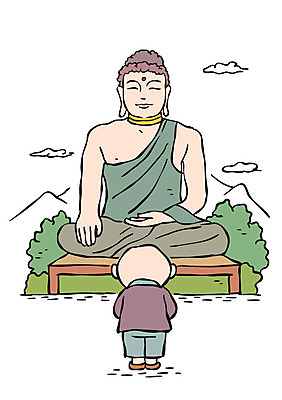 전신 남자 불교 일러스트 한명 서기 앉기 성인 승려 부처 합장 국내일러스트 AI파일 1 종교 모션 사람 손짓 성직자 파일형식 벡터