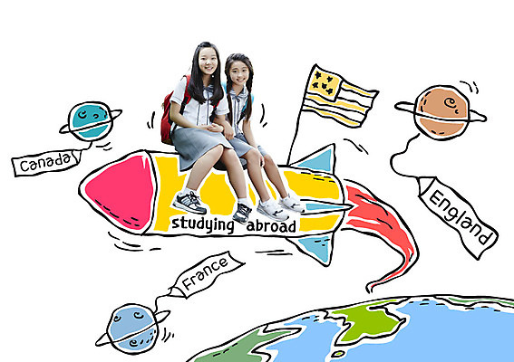 편집이미지 학생 여자 교육 교복 지구 청소년 포토일러 두명 10대 행성 한국인 로켓 깃발 청소년교육 유학 지구모양 이미지편집 AI파일 모양 옷 사람 동양인 우주 파일형식 벡터