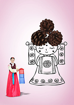 편집이미지 여자 포토일러 성인 두명 한국인 한복 전통혼례 청사초롱 솔방울 연지곤지 성인여자한명만 이미지편집 AI파일 한국전통 사람 동양인 전통의상 전통의례 초롱 여자한명만 성인여자만 파일형식 벡터