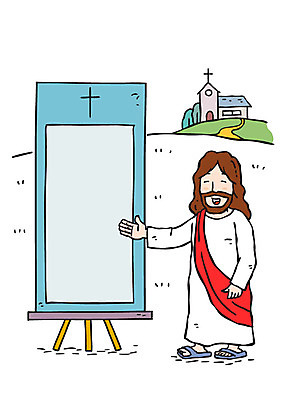 전신 남자 기독교 십자가 일러스트 안내 사각프레임 한명 서기 미소 성인 교회 예수 이젤 차트보드 국내일러스트 AI파일 1 종교 종교건축 모션 프레임 표정 사람 건물 사각형 미술도구 신_종교 파일형식 벡터