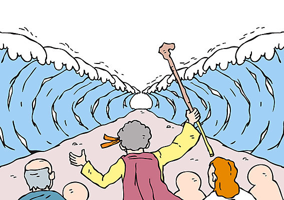 남자 기독교 바다 일러스트 지팡이 서기 여러명 상반신 성인 기적 성경이야기 홍해 모세 모세의기적 바닷길 국내일러스트 AI파일 종교 길 다수 모션 이야기 사람 파일형식 벡터