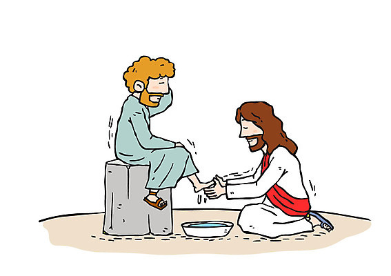 전신 남자 기독교 일러스트 앉기 성인 두명 예수 무릎꿇기 제자 발씻기 세족 세족식 국내일러스트 AI파일 종교 모션 사람 신_종교 파일형식 벡터