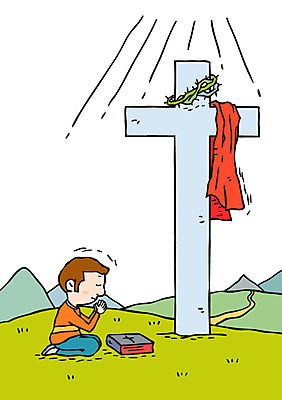 전신 남자 기독교 십자가 일러스트 한명 성인 성경 기도 무릎꿇기 가시면류관 국내일러스트 AI파일 1 종교 종교용품 모션 사람 파일형식 벡터