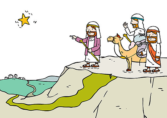 전신 남자 별 기독교 길 일러스트 서기 성인 세명 언덕 성경이야기 낙타 동방박사 국내일러스트 AI파일 자연요소 종교 포유류 모션 이야기 사람 파일형식 벡터