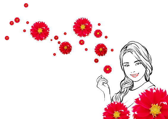 PSD 편집이미지 여자 꽃잎 꽃 포토일러 한명 성인 뷰티 이미지편집 식물 1 사람 파일형식