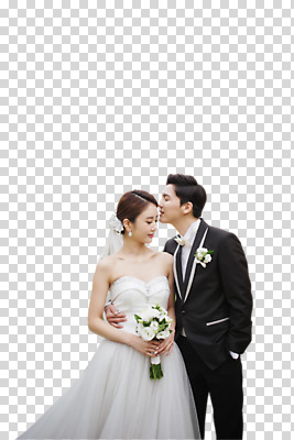 편집 편집이미지 여자 남자 행복 신부 부케 웨딩드레스 신랑 결혼 키스 서기 들기 정장 턱시도 상반신 성인 두명 앞모습 30대 한국인 PNG 성인만 편집소스 드레스 옷 감정 뷰포인트 꽃다발 모션 사람 동양인 이벤트 장년 애정표현 파일형식