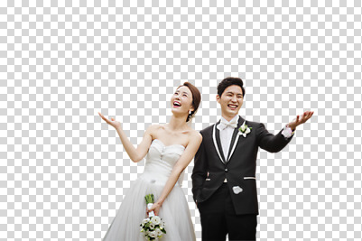 편집 편집이미지 여자 남자 행복 신부 부케 웨딩드레스 신랑 결혼 결혼식 미소 들기 정장 턱시도 상반신 성인 두명 앞모습 30대 걷기 한국인 PNG 웨딩라이프 성인만 편집소스 라이프스타일 드레스 옷 감정 뷰포인트 꽃다발 모션 표정 사람 동양인 이벤트 장년 파일형식