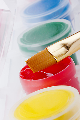 포토 JPG 해외이미지 디자인 수채화 창조 미술 취미 사람없음 빨간색 노란색 페인트 장비 붓 오픈 항아리 플랫 컨테이너 그림 페인트붓 아크릴 해외202004 해외포토 산업 컬러 재질 문화예술 도자기 파일형식 이미지허브