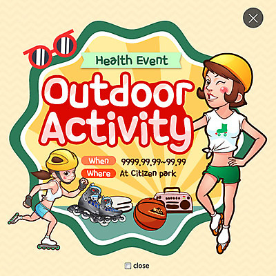 PSD 템플릿 여자 웹템플릿 농구공 팝업 이벤트팝업 웹팝업 건강 성인 두명 선글라스 롤러블레이드 헬멧 레이어팝업 이미지템플릿 안경 공 농구 사람 취미 보호장비 파일형식