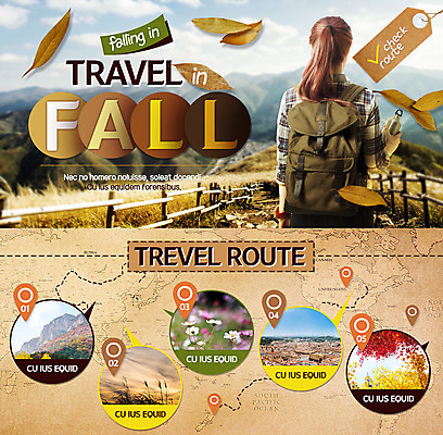 PSD 템플릿 여자 웹템플릿 낙엽 배낭 산 이벤트페이지 한명 이벤트 성인 뒷모습 등산 트래킹 가을 이미지템플릿 1 계절 뷰포인트 잎 가방 레저 사람 페이지 파일형식