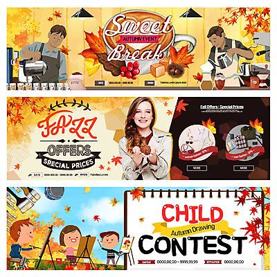 PSD 외국인 템플릿 배너 여자 남자 커피 어린이 웹템플릿 단풍 주전자 이벤트 여러명 성인 가을 붓 그리기 커피잔 이젤 바리스타 이벤트배너 웹배너 이미지템플릿 직업 계절 음료 다수 잎 모션 주방용품 잔 사람 인종 미술도구 파일형식