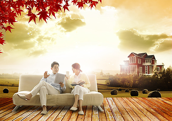 전신 PSD 구름 편집 편집이미지 부부 여자 남자 40대 단풍 가족 하늘 휴식 주택 앉기 성인 두명 책 소파 독서 노을 한국인 다리꼬기 가을 마루 신문 신문읽기 성인만 이미지편집 자연요소 커플 계절 중년 컨셉 잎 의자 관계 모션 바닥 사람 동양인 건물 간행물 뉴스 읽기 파일형식