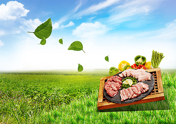 PSD 구름 편집 편집이미지 접시 식재료 하늘 피망 나뭇잎 생고기 육류 돼지고기 사람없음 아스파라거스 전통문 가브리살 갈매기살 항정살 이미지편집 자연요소 식기 잎 채소 문 파일형식