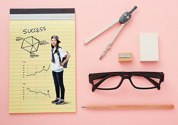 전신 PSD 편집 편집이미지 모자 여자 교육 안경 청소년 성공 그래프 책가방 한명 서기 연필 공책 한국인 청소년교육 지우개 컴파스 연필깎이 이미지편집 1 잡화 컨셉 가방 모션 문구용품 학용품 사람 동양인 필기구 파일형식