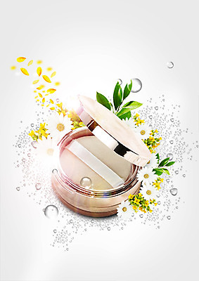 PSD 편집 편집이미지 꽃잎 잎 사람없음 화장 뷰티 화장품 물방울 퍼프 파우더팩트 이미지편집 식물 꽃 파일형식