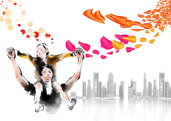 PSD 편집 편집이미지 여자 남자 꽃잎 딸 어린이 캘리그라피 의학 가족 빌딩 상반신 성인 두명 목마 아빠 부녀 이미지편집 꽃 관계 사람 건물 파일형식