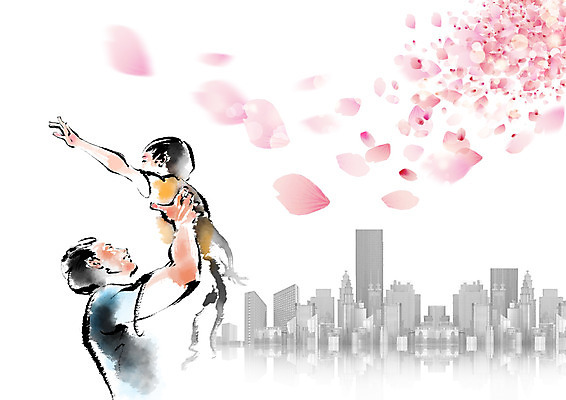 PSD 편집 편집이미지 남자 꽃잎 아들 어린이 캘리그라피 의학 가족 안기 빌딩 상반신 성인 두명 옆모습 아빠 이미지편집 꽃 뷰포인트 관계 모션 사람 건물 파일형식