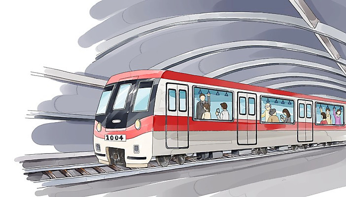 PSD 여자 남자 교통 일러스트 교통시설 수채화 대중교통 실내 여러명 성인 전철 승객 선로 터널속 국내일러스트 육상교통 교통수단 다수 사람 내부 터널 시설 파일형식