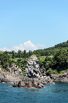 포토 JPG 주간 바다 풍경 사람없음 야외 제주도 절벽 돌_바위 외돌개 국내포토 자연요소 한국 파일형식