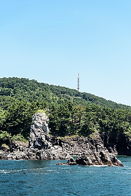 포토 JPG 주간 바다 풍경 사람없음 야외 제주도 절벽 돌_바위 외돌개 국내포토 자연요소 한국 파일형식