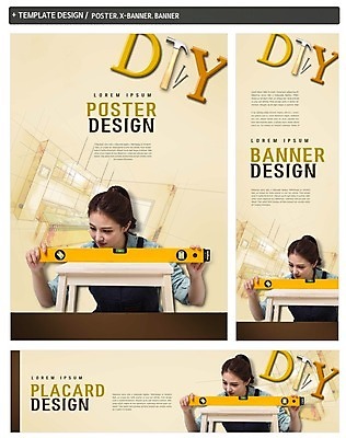 PSD 배너 배너템플릿 여자 가로배너 ZIP 포스터 세로배너 가구 한명 상반신 20대 성인 라이프 인테리어 세트 한국인 현수막 못 망치 DIY 수평계 템플릿 1 디자인 생활용품 사람 동양인 청년 취미 생활 가로 세로 공구 파일형식